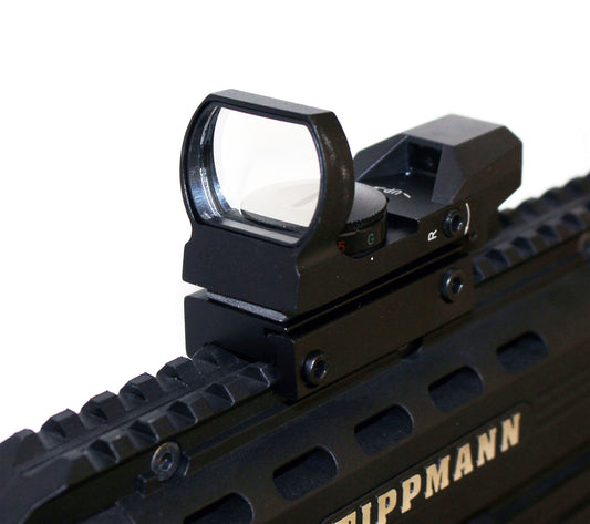 Trinity reflex sight with 4 reticles red green for Tippmann TCR paintball guns.