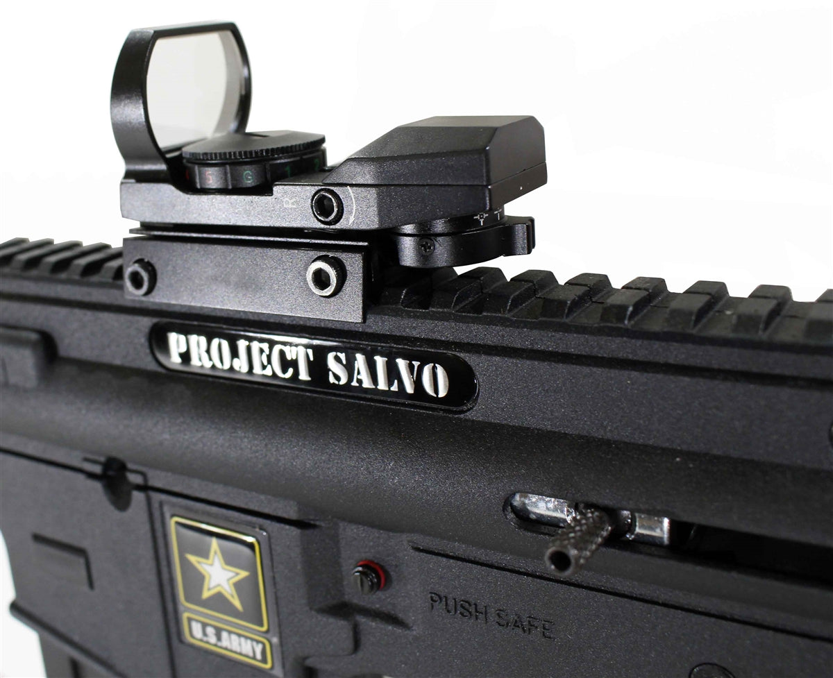 Trinity reflex sight with 4 reticles red green for Tippmann Project Salvo paintball guns. - TRINITY PAINTBALL