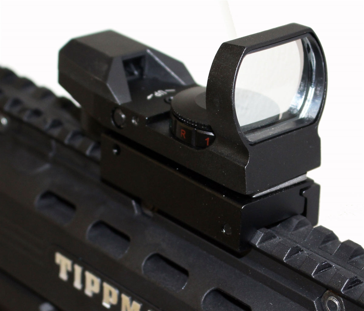 Trinity reflex sight with 4 reticles red green for tactical paintball marker. - TRINITY PAINTBALL