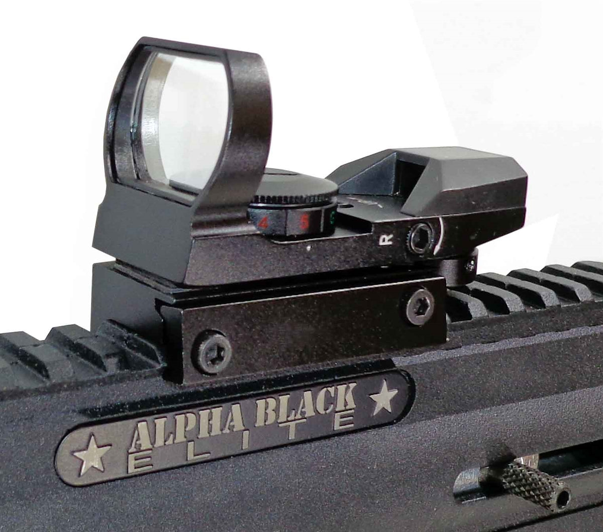 Trinity reflex sight with 4 reticles red green for Tippmann Bravo One paintball guns. - TRINITY PAINTBALL