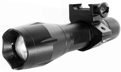 Trinity 1200 lumen strobe led flashlight picatinny mounted compatible with tactical paintball guns.