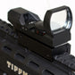 Trinity reflex sight with 4 reticles red green for tactical paintball guns.
