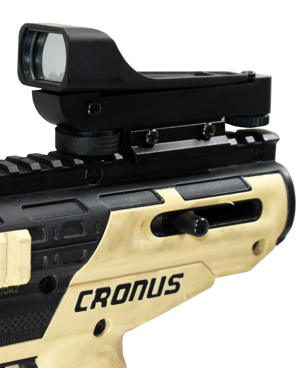 Tactical red dot sight for tippmann cronus paintball gun.