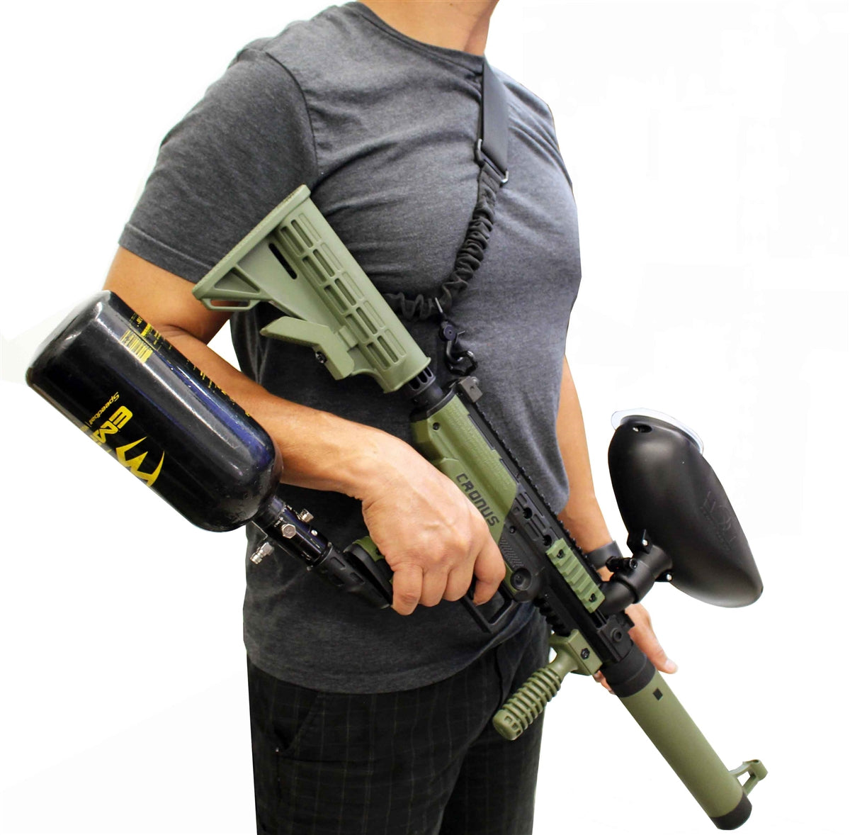 TRINITY one point sling compatible with Tippmann Cronus paintball gun.